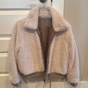 Sherpa/suede Bomber jacket